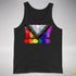 LGBTQ Progress Pride Grunge Exclamation Points Premium Tank Top - Black